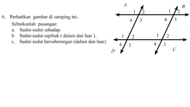 Detail Contoh Soal Sudut Sehadap Nomer 51