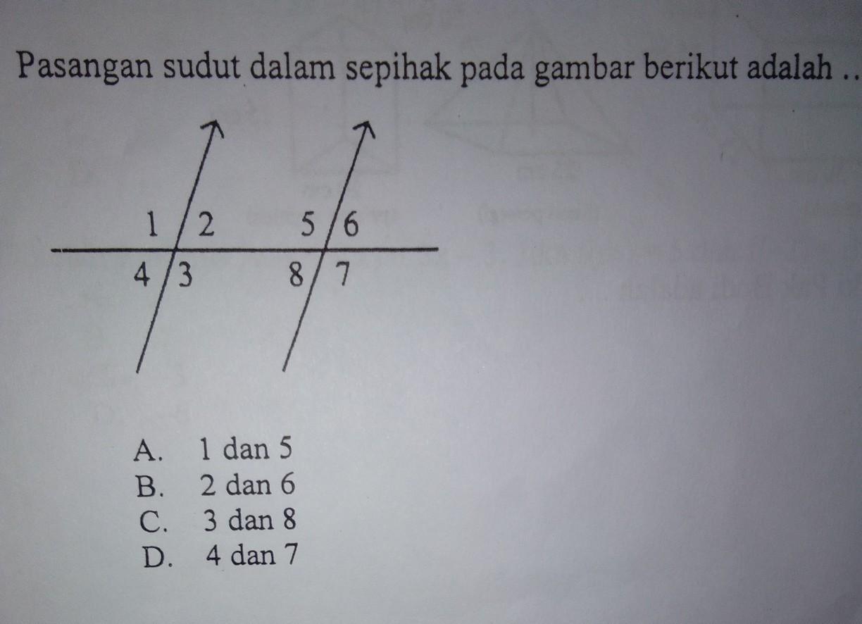 Detail Contoh Soal Sudut Sehadap Nomer 54