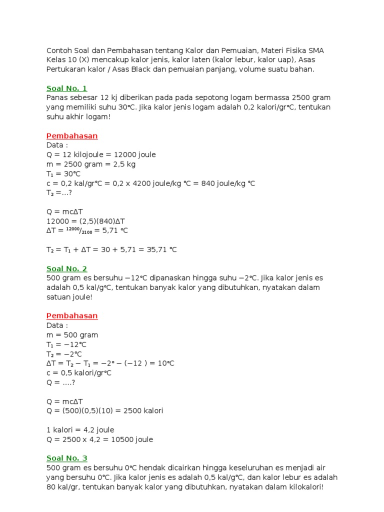 Detail Contoh Soal Suhu Dan Kalor Kelas 11 Nomer 21