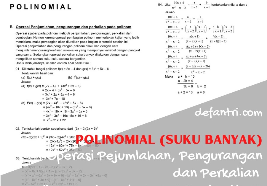 Detail Contoh Soal Suku Banyak Nomer 21