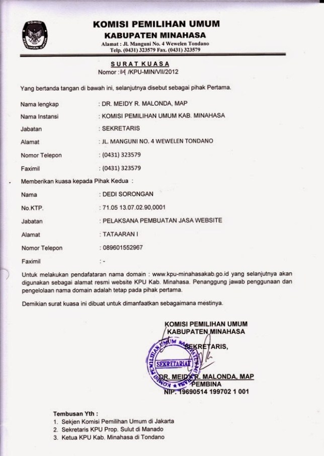 Detail Contoh Soal Surat Kuasa Nomer 18