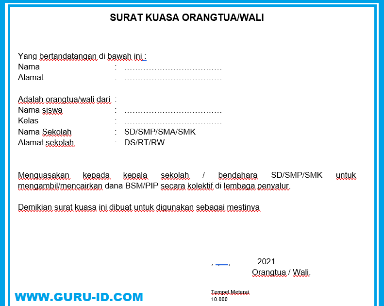 Detail Contoh Soal Surat Kuasa Nomer 42