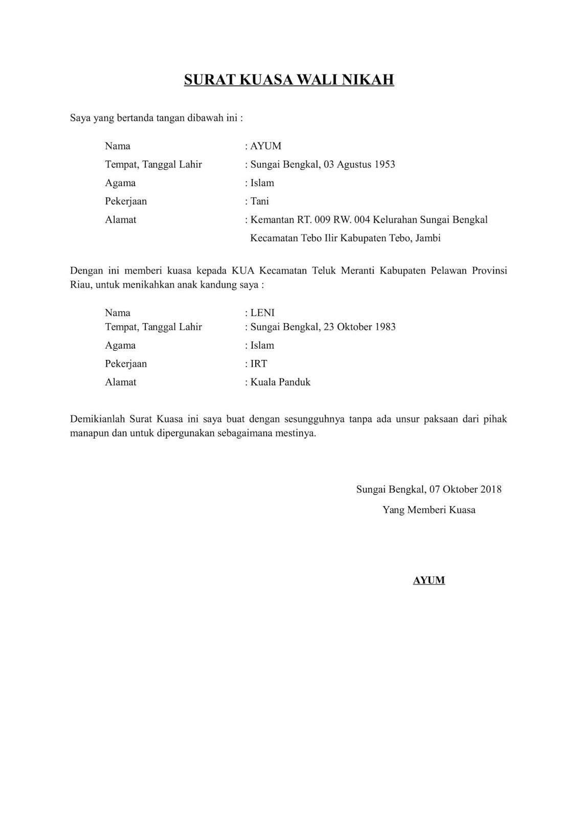 Detail Contoh Soal Surat Kuasa Nomer 53