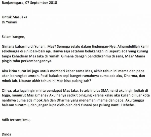 Detail Contoh Soal Surat Pribadi Nomer 42