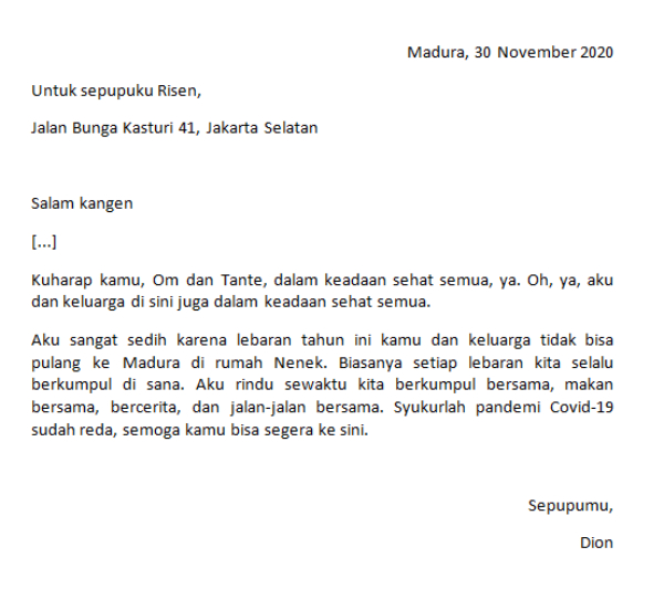 Detail Contoh Soal Surat Pribadi Nomer 6