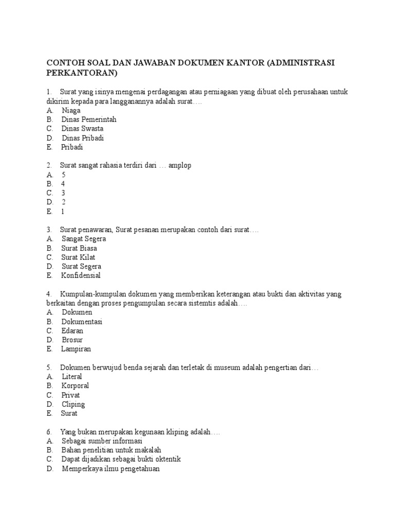 Detail Contoh Soal Surat Pribadi Nomer 7