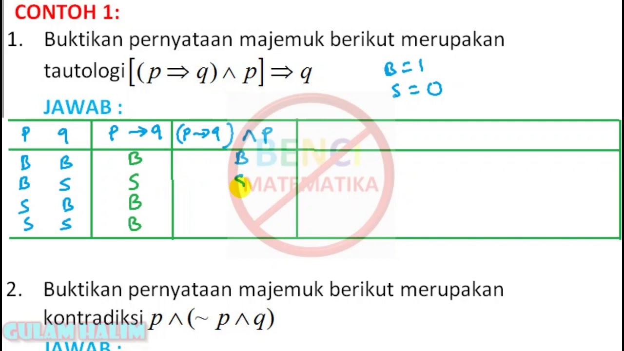 Detail Contoh Soal Tautologi Nomer 11