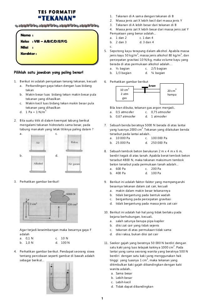Detail Contoh Soal Tekanan Nomer 54