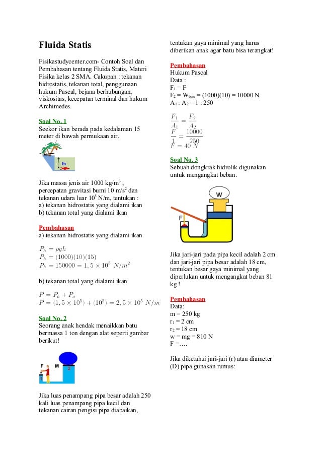 Detail Contoh Soal Tekanan Hidrostatis Sma Kelas 11 Nomer 38