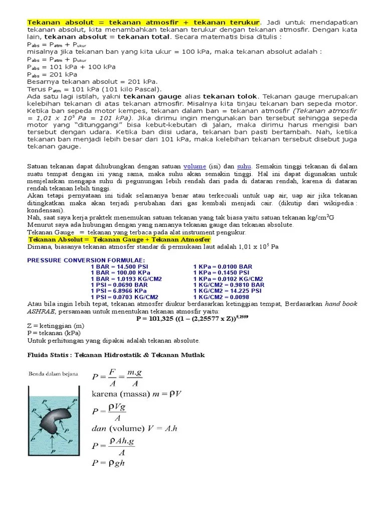 Detail Contoh Soal Tekanan Udara Nomer 44