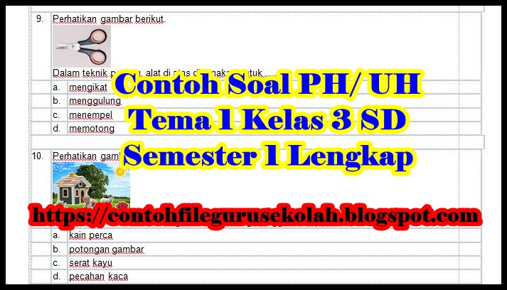 Contoh soal tema 1 kelas 3