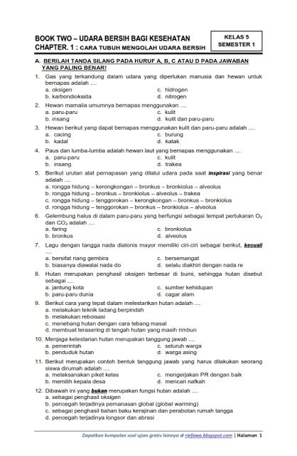 Detail Contoh Soal Tema 1 Kelas 5 Nomer 8