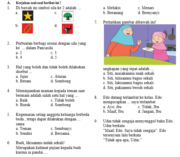 Detail Contoh Soal Tema 5 Kelas 1 Nomer 11