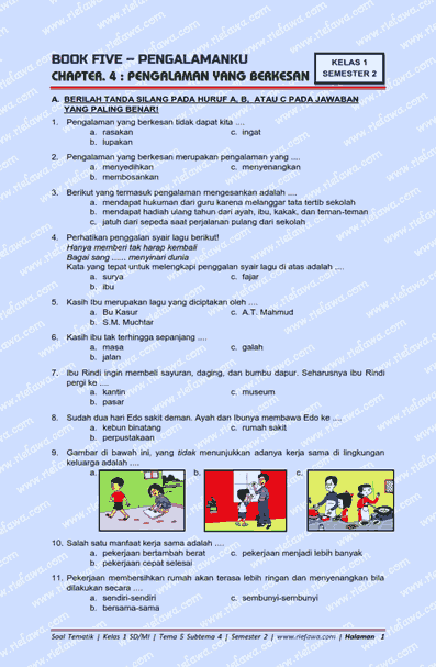 Detail Contoh Soal Tema 5 Kelas 1 Nomer 6