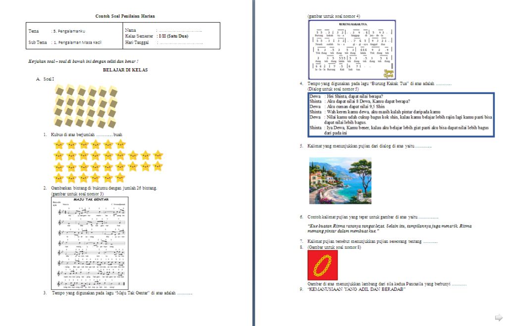 Detail Contoh Soal Tema 5 Kelas 1 Nomer 57