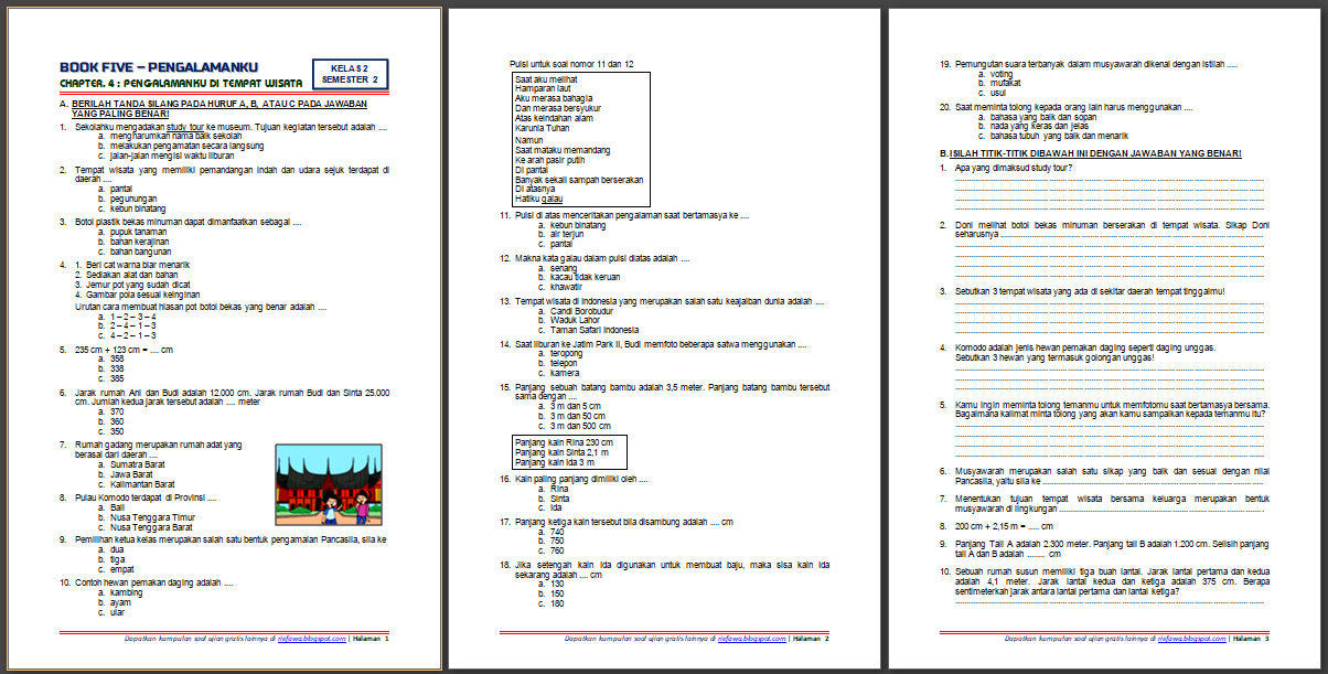 Detail Contoh Soal Tema 5 Kelas 2 Nomer 33