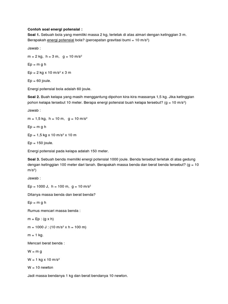 Detail Contoh Soal Tentang Energi Nomer 55