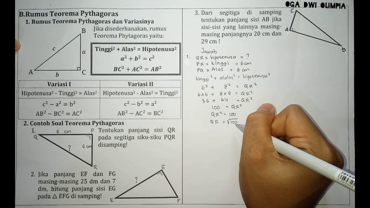 Detail Contoh Soal Teorema Pythagoras Nomer 43