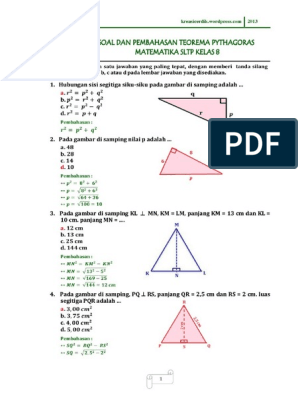 Detail Contoh Soal Teorema Pythagoras Nomer 46