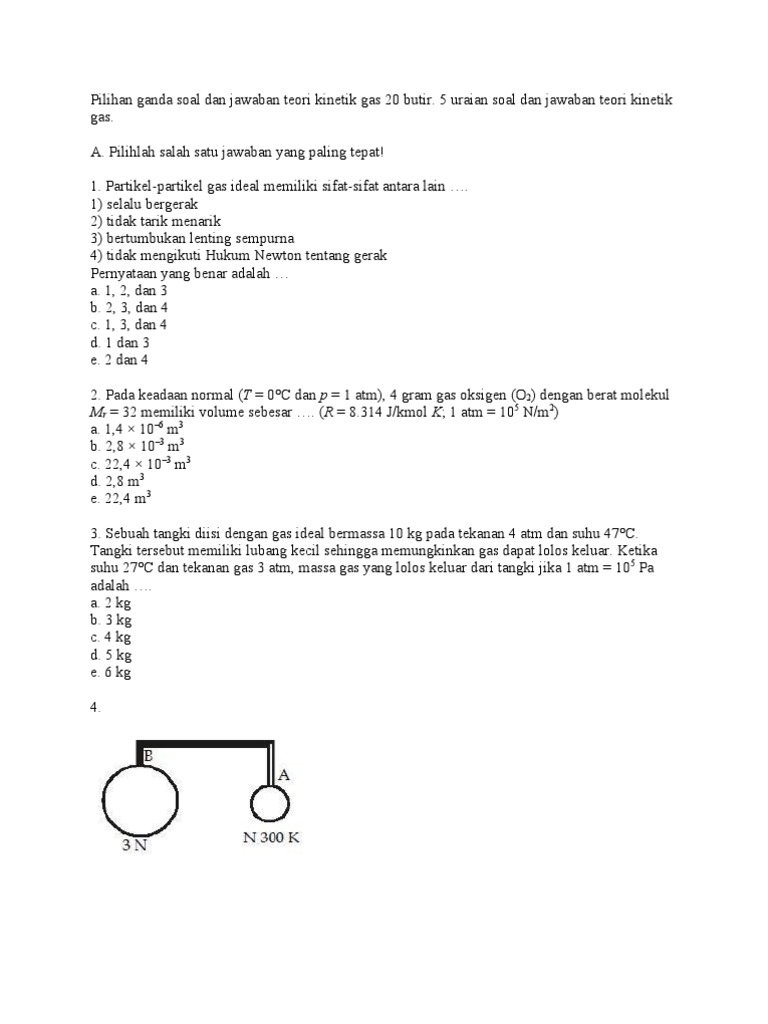 Detail Contoh Soal Teori Kinetik Gas Nomer 16