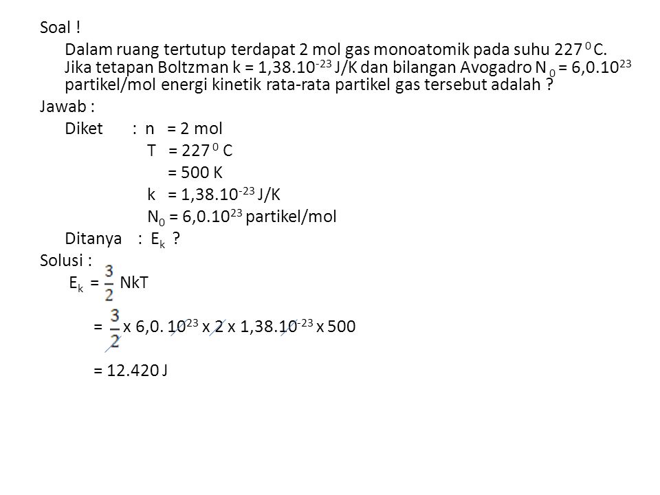 Detail Contoh Soal Teori Kinetik Gas Nomer 25