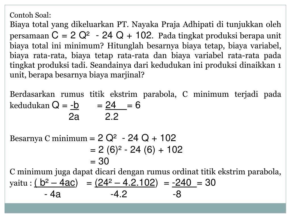 Contoh Soal Teori Produksi Ekonomi Mikro - KibrisPDR