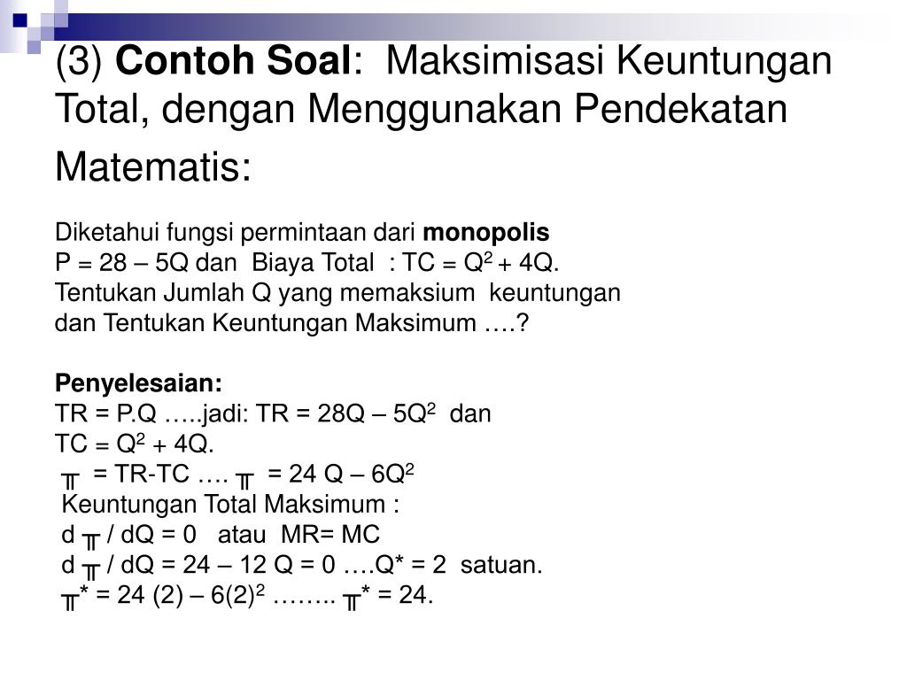 Detail Contoh Soal Teori Produksi Ekonomi Mikro Nomer 42