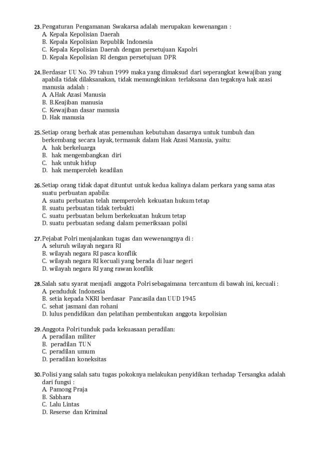 Detail Contoh Soal Tes Akademik Polri Nomer 22