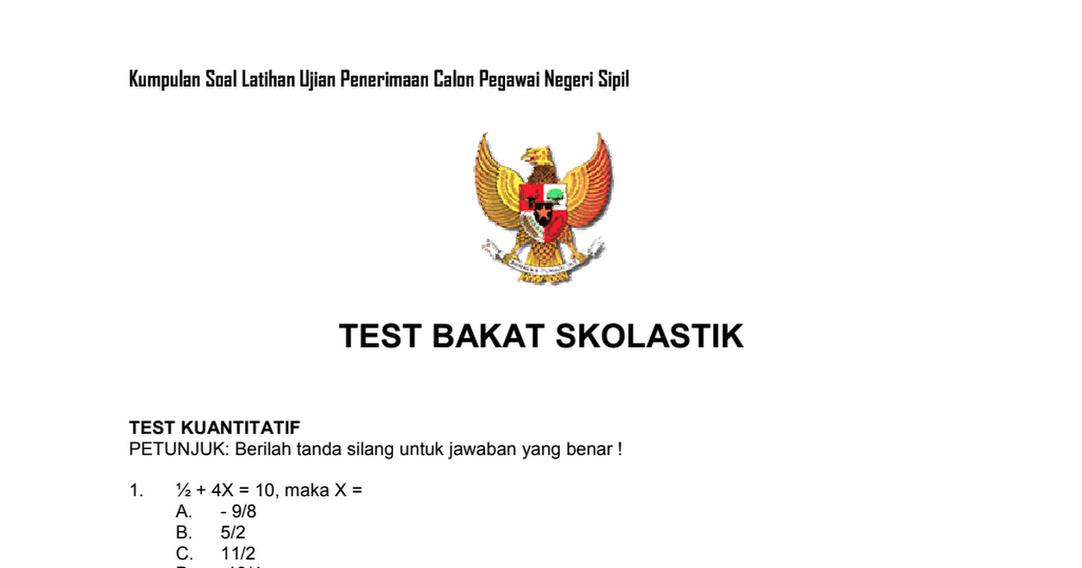 Detail Contoh Soal Tes Bakat Skolastik Nomer 23