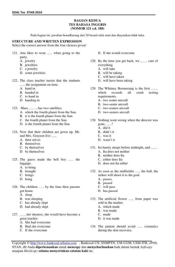 Detail Contoh Soal Tes Masuk Kuliah Swasta Nomer 17