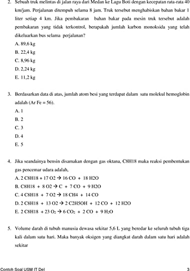 Detail Contoh Soal Tes Masuk Kuliah Swasta Nomer 9