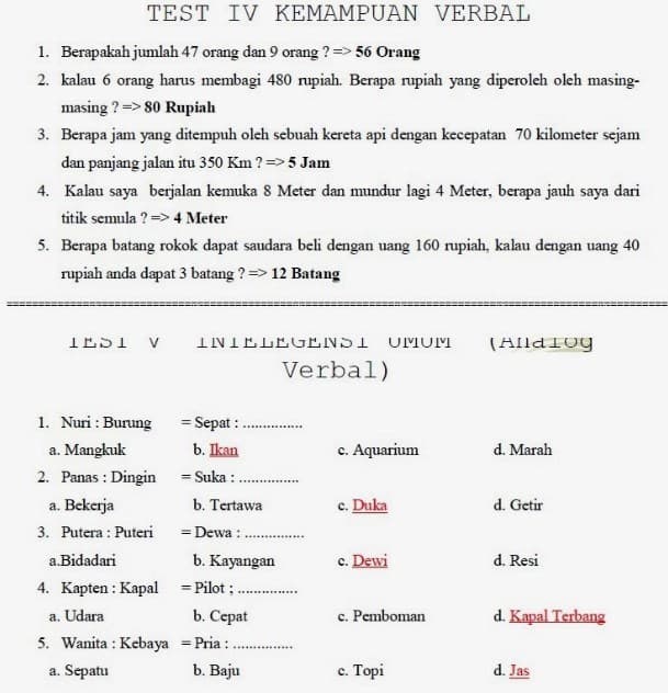 Detail Contoh Soal Tes Masuk Pondok Pesantren Nomer 30