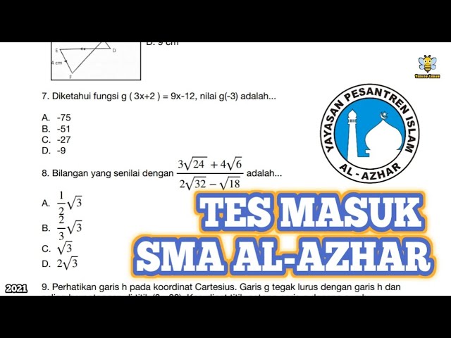 Detail Contoh Soal Tes Masuk Pondok Pesantren Nomer 51