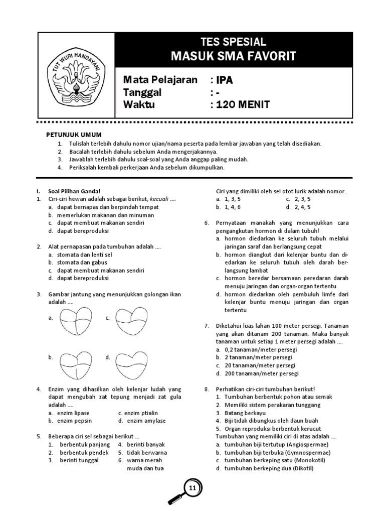 Detail Contoh Soal Tes Masuk Sma Nomer 5