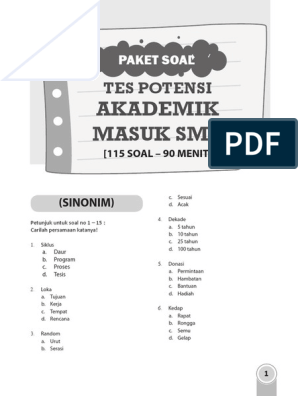 Detail Contoh Soal Tes Masuk Sma Nomer 52