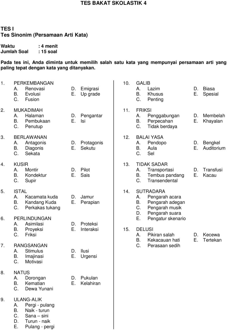 Detail Contoh Soal Tes Minat Dan Bakat Smp Nomer 16