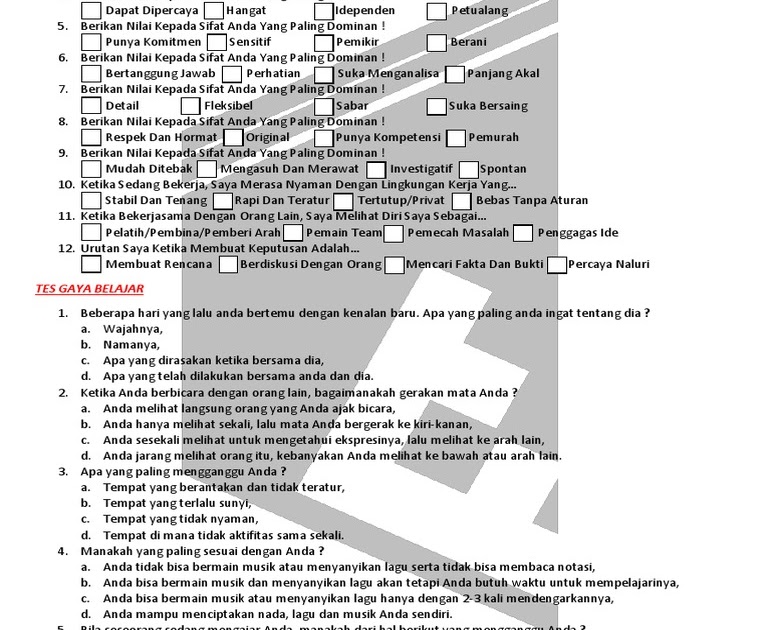 Detail Contoh Soal Tes Minat Dan Bakat Smp Nomer 26