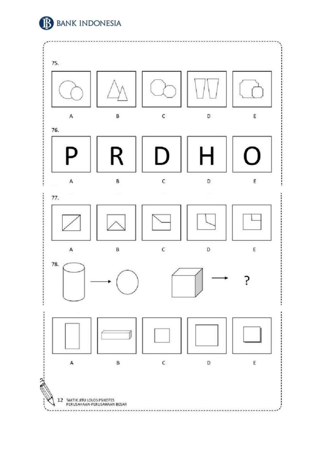 Detail Contoh Soal Tes Potensi Dasar Bank Indonesia Nomer 19