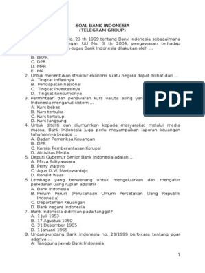 Detail Contoh Soal Tes Potensi Dasar Bank Indonesia Nomer 9