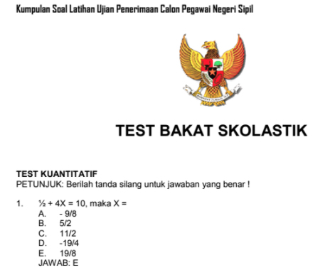 Detail Contoh Soal Tes Skolastik Nomer 4