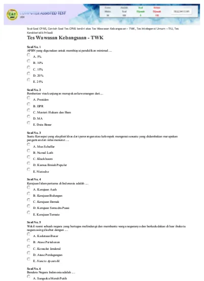 Detail Contoh Soal Tiu Nomer 20