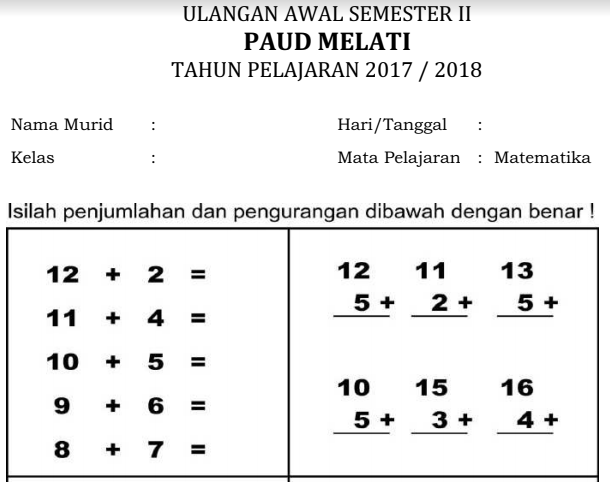 Detail Contoh Soal Tk B Semester 2 Nomer 3