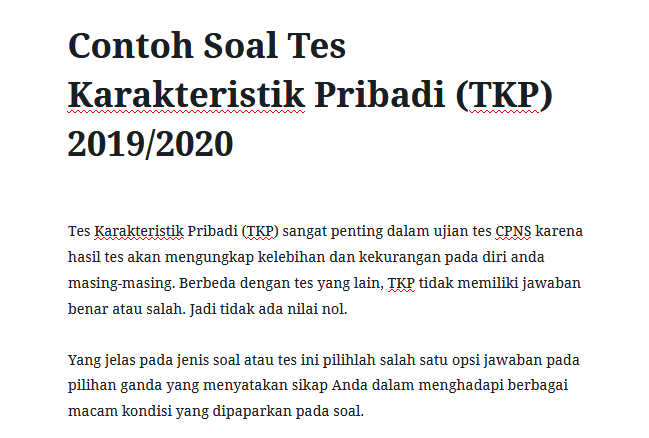 Detail Contoh Soal Tkp Cpns Nomer 2