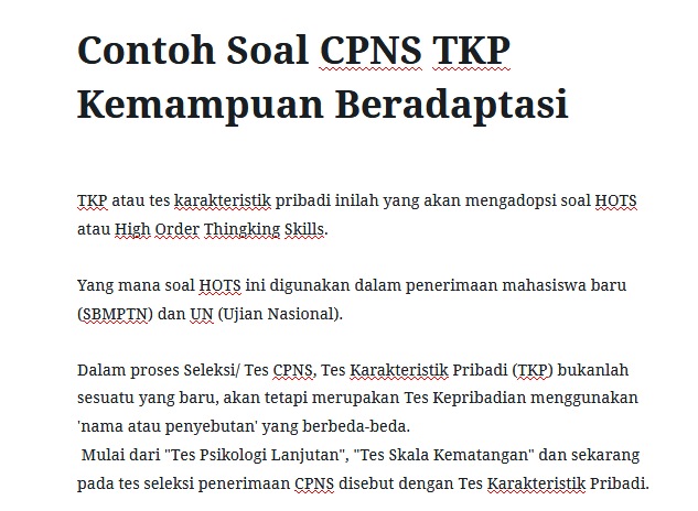 Detail Contoh Soal Tkp Cpns Nomer 5