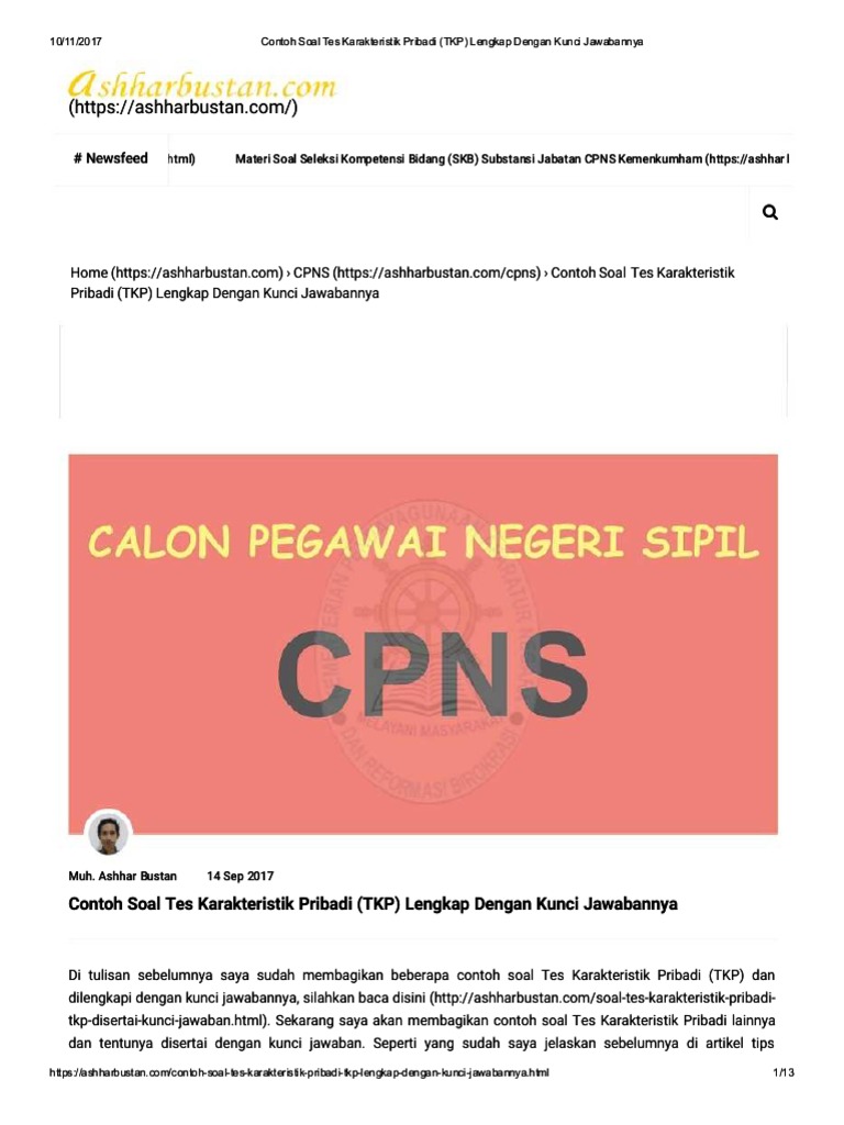 Detail Contoh Soal Tkp Cpns Nomer 54