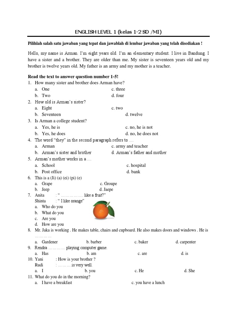 Detail Contoh Soal Tobe Is Am Are Nomer 4