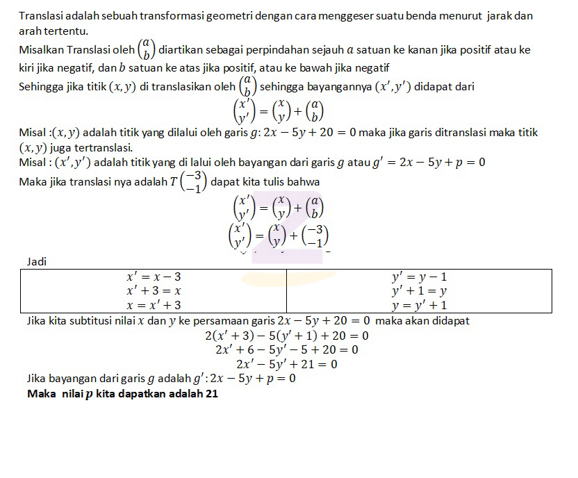 Detail Contoh Soal Translasi Nomer 49