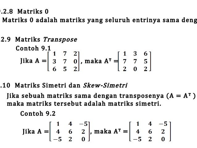 Detail Contoh Soal Transpose Matriks Nomer 13