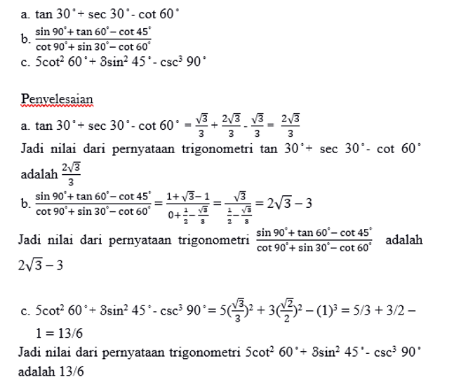 Detail Contoh Soal Trigonometri Nomer 41