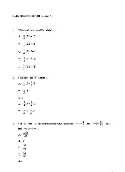 Detail Contoh Soal Trigonometri Kelas 11 Nomer 12